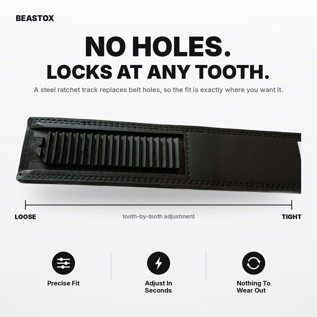 BEASTOX 13MM Auto-Lock Lever Belt – Micro-Adjustable, No Holes, Quick-Release Powerlifting Belt