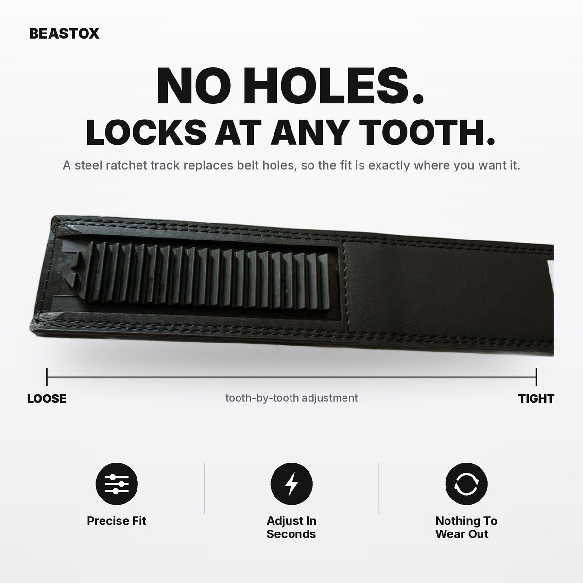 BEASTOX 13MM Auto-Lock Lever Belt – Micro-Adjustable, No Holes, Quick-Release Powerlifting Belt