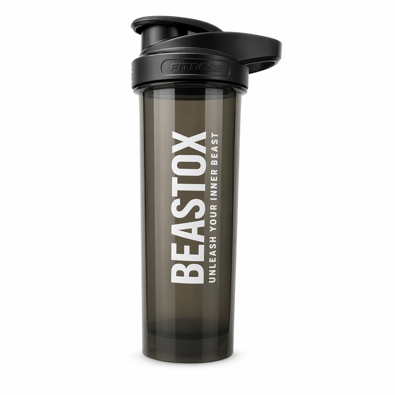 BEASTOX ShadowSip Shaker Bottle, 750 ml, Smoke Black, Leak-Proof Flip Lid with Carry Handle, for Protein Shakes, Pre-Workout & Gym Hydration