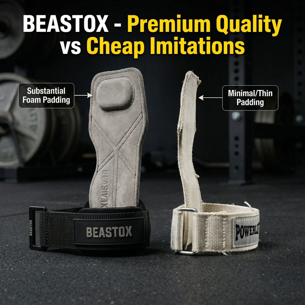 BEASTOX Performance Lifting Straps, Premium Suede, Deadlifts, Rows, Pull-Ups, Weightlifting