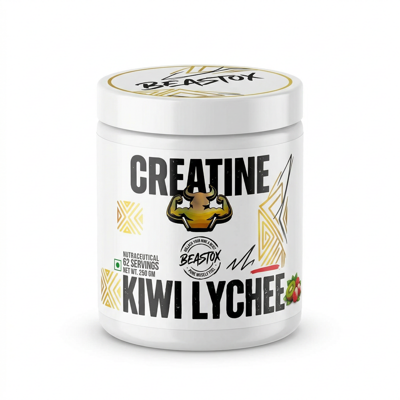 Beastox Creatine Monohydrate Powder, 3000mg, 62 Servings, 250g, Zero Sugar, Zero Fat