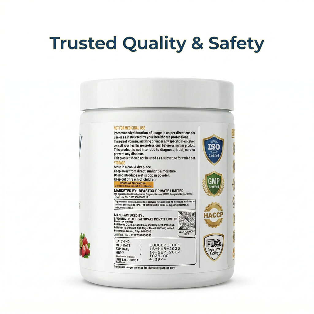 Beastox Creatine Monohydrate Powder, 3000mg, 62 Servings, 250g, Zero Sugar, Zero Fat