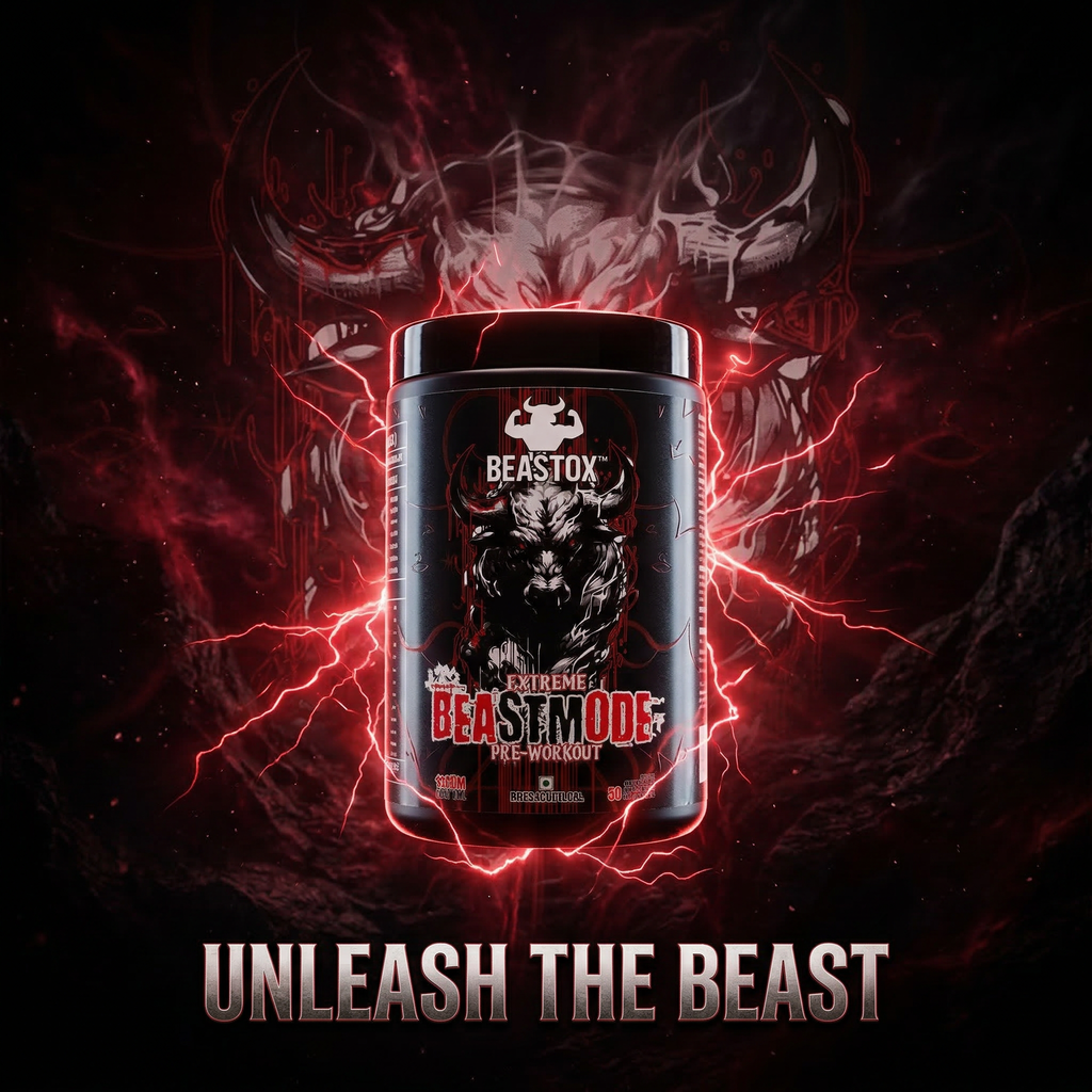 Beastox Extreme Beast Mode Pre-Workout | 4000mg Beta Alanine, 3000mg Citrulline Malate, 200mg Caffeine | Energy, Focus, Endurance & Pumps | 30 Servings (450g)