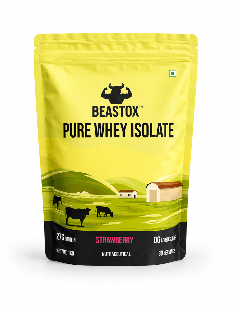 BEASTOX Pure Whey Isolate, 27g Protein, 0g Added Sugar, 1kg, 30 Servings