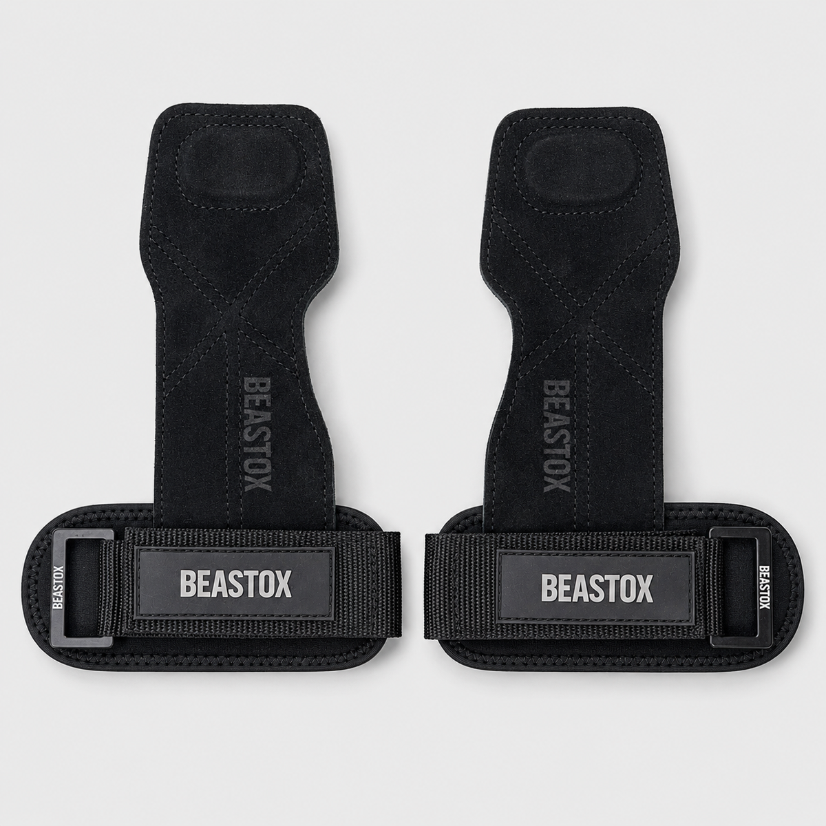 BEASTOX Performance Lifting Straps, Premium Suede, Deadlifts, Rows, Pull-Ups, Weightlifting (Black)