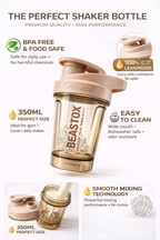 BEASTOX Beige Fitness Shaker Bottle, 350ml
