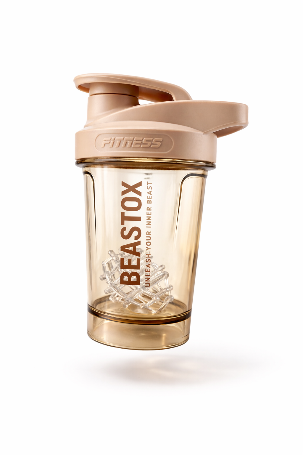 BEASTOX  Beige Fitness Shaker Bottle, 350ml