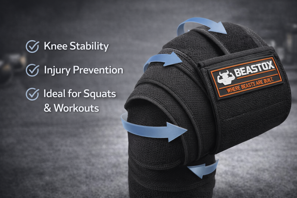 BEASTOX Knee Support Straps – Heavy-Duty Compression for Stability, Strength & Joint Protection