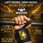 BEASTOX Professional Wrist Wraps – Heavy Duty Black Gold Edition