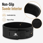 Quality: BEASTOX 10 mm lever lifting belt non-slip suede interior and stitching close-up