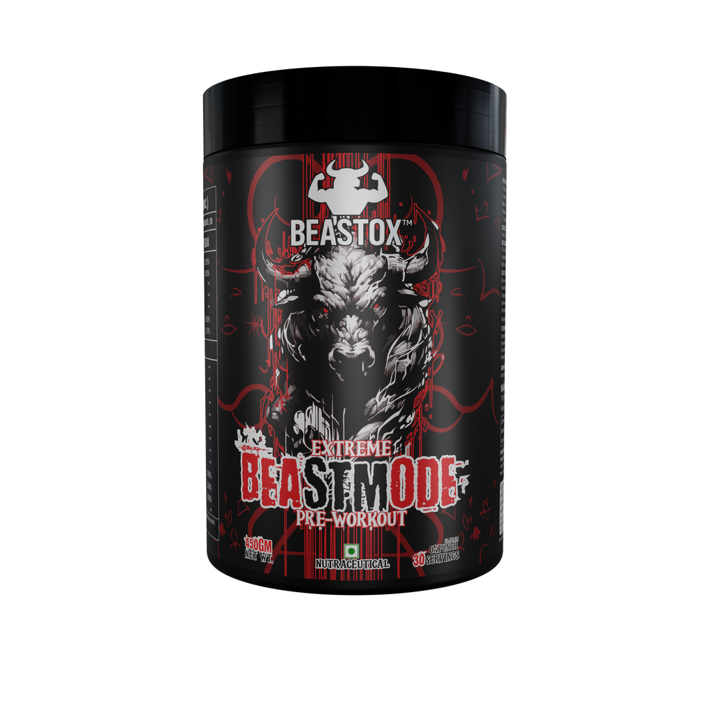 Beastox Extreme Beast Mode Pre-Workout | 4000mg Beta Alanine, 3000mg Citrulline Malate, 200mg Caffeine | Energy, Focus, Endurance & Pumps | 30 Servings (450g)