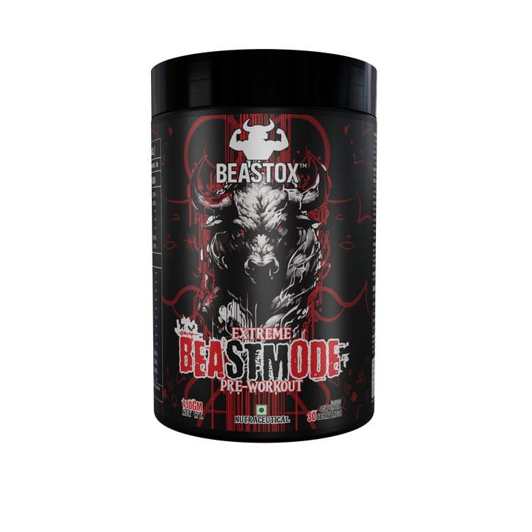 BEASTOX Extreme Beast Mode Pre-Workout | 4000mg Beta Alanine, 3000mg Citrulline Malate, 200mg Caffeine | Energy, Focus, Endurance & Pumps | 30 Servings (450g)