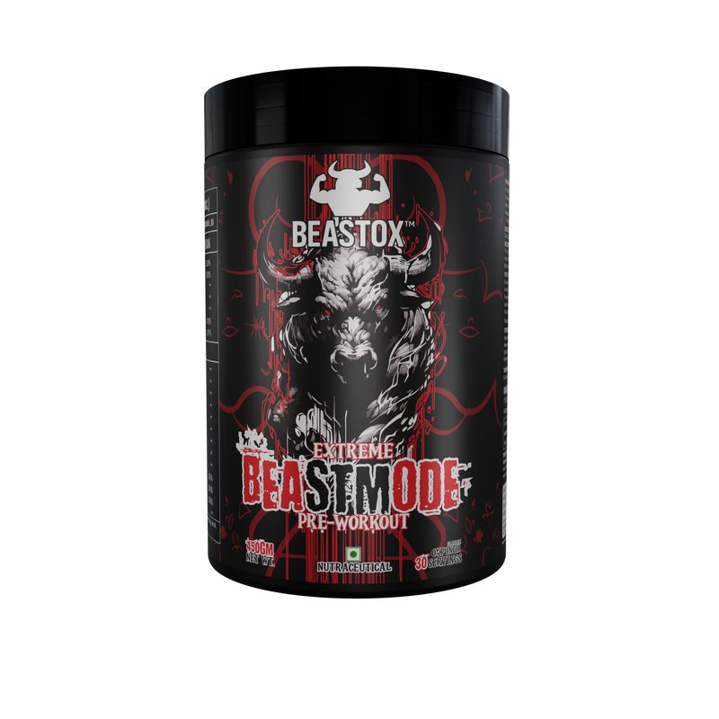 Beastox Extreme Beast Mode Pre-Workout | 4000mg Beta Alanine, 3000mg Citrulline Malate, 200mg Caffeine | Energy, Focus, Endurance & Pumps | 30 Servings (450g)