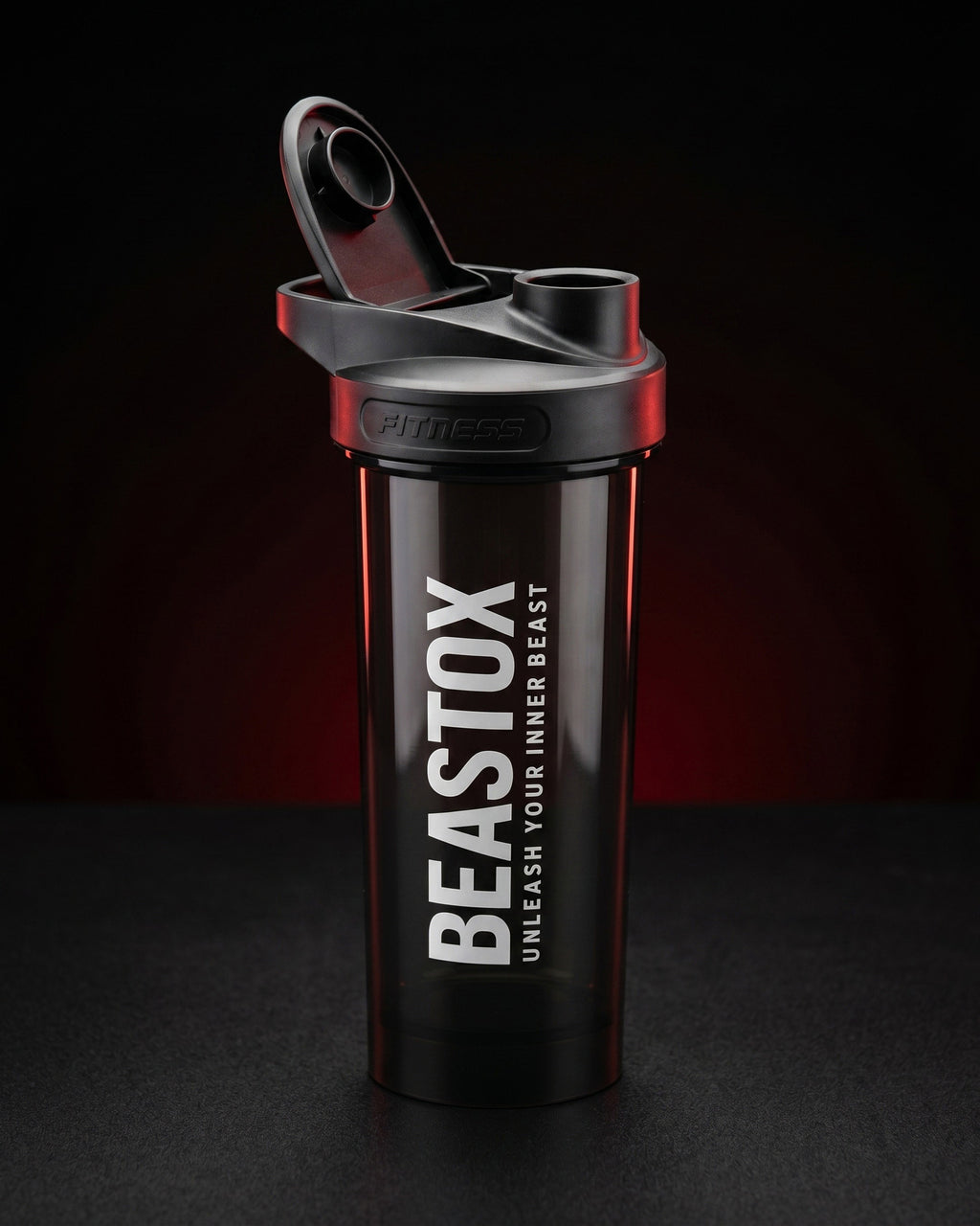 BEASTOX ShadowSip Shaker Bottle, 750 ml, Smoke Black, Leak-Proof Flip Lid with Carry Handle, for Protein Shakes, Pre-Workout & Gym Hydration